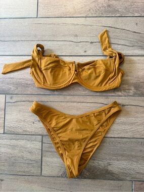 L* Space Women’s Mustard Underwire Bikini Set - Unbranded